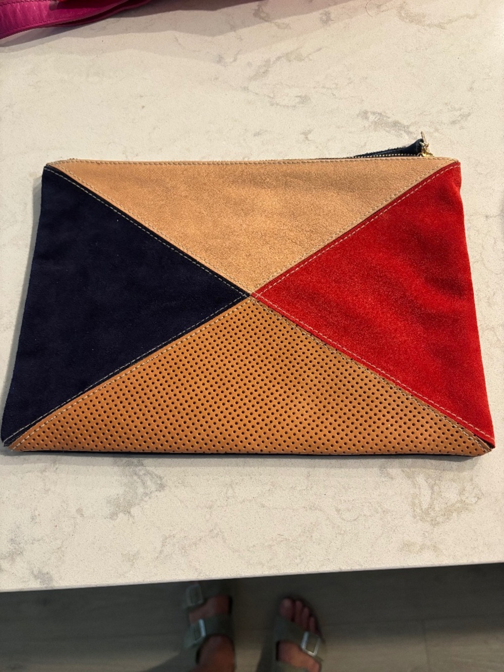 Clare V Patchwork Suede Clutch